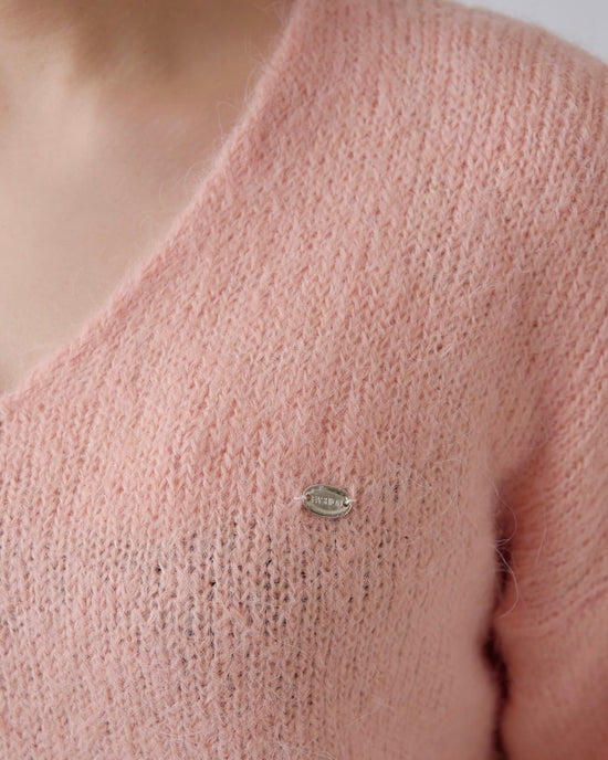 Vネックバルーンカラーニット