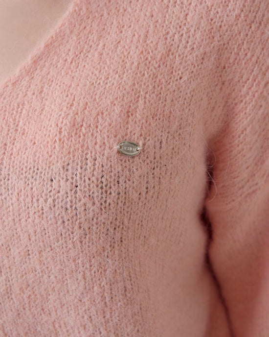 Vネックバルーンカラーニット