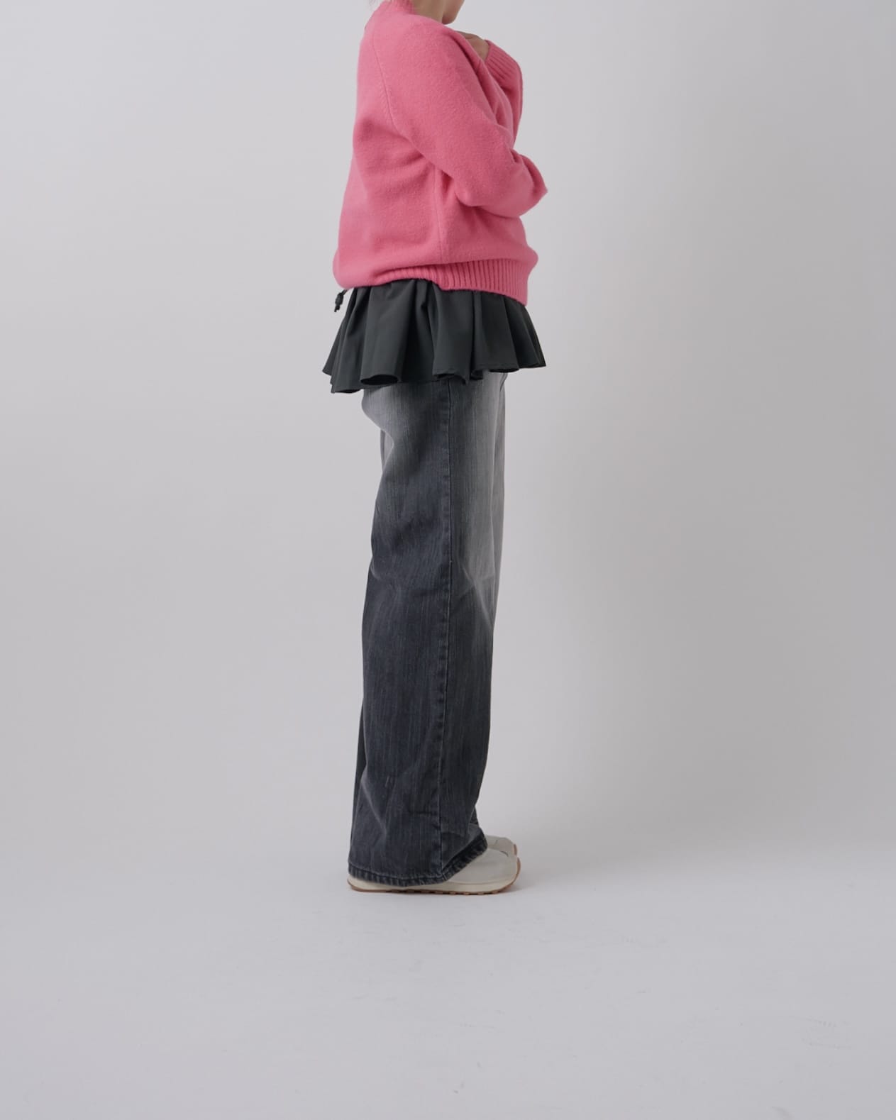 レイヤードフリルニット