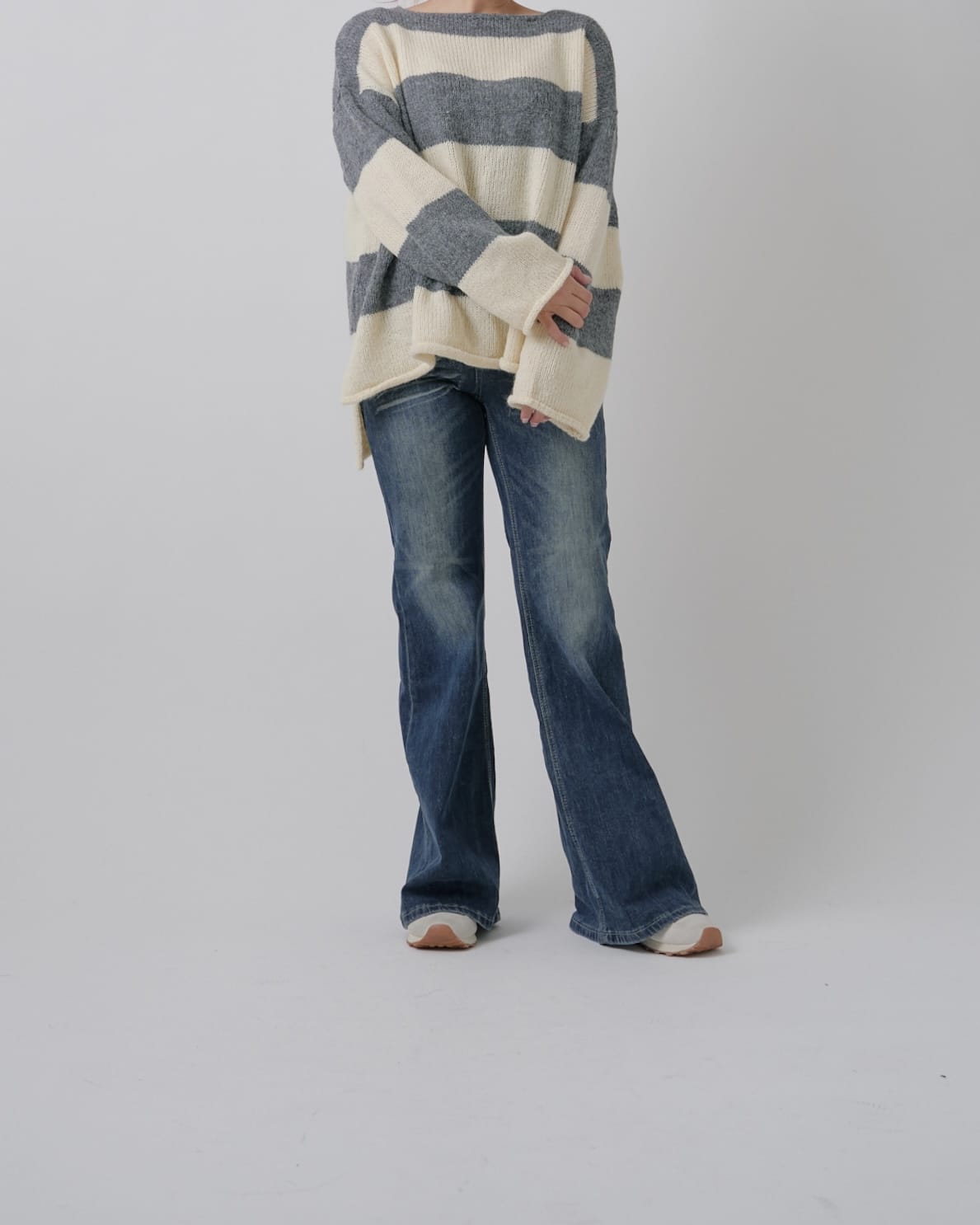 ボーダーワイドニット