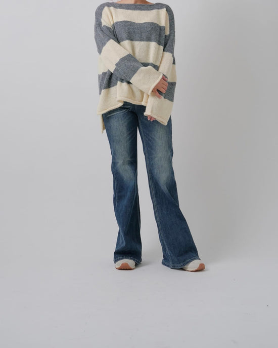 ボーダーワイドニット