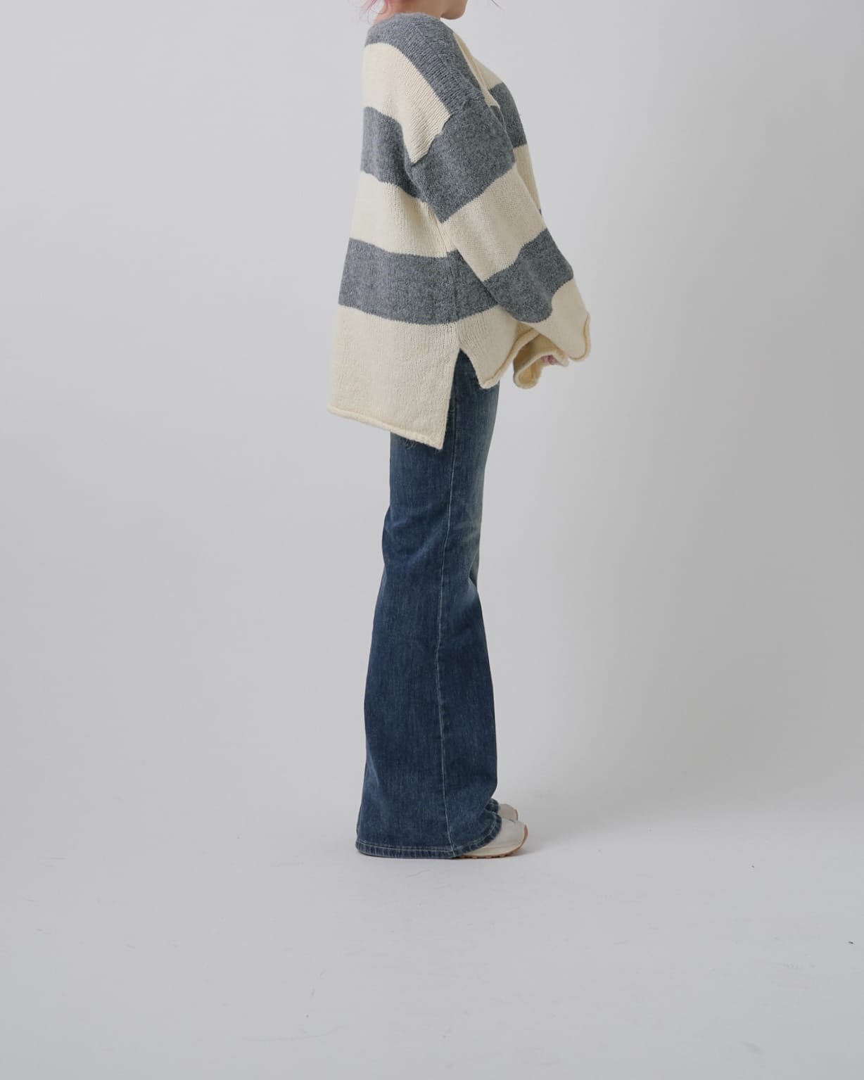ボーダーワイドニット