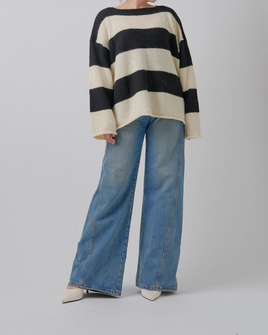 ボーダーワイドニット