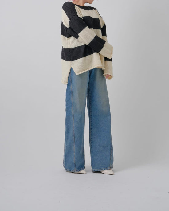 ボーダーワイドニット