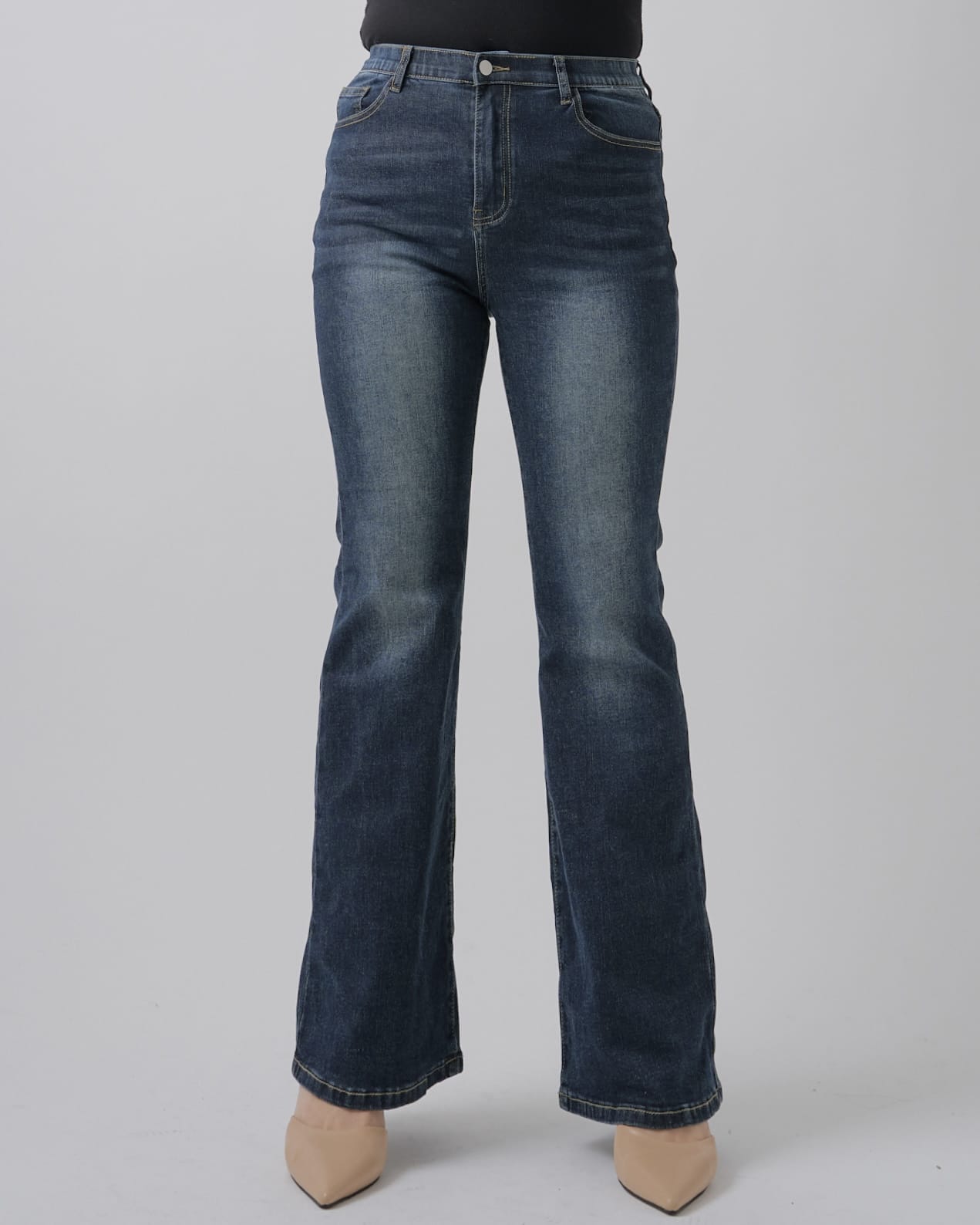 【美シルエット】インディゴフレアデニム