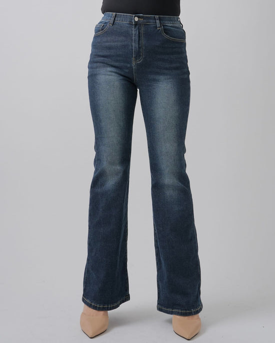 【美シルエット】インディゴフレアデニム