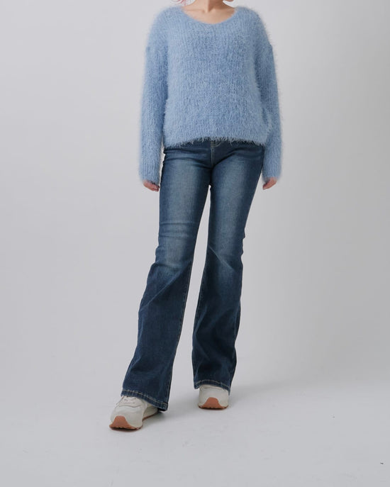 【美シルエット】インディゴフレアデニム