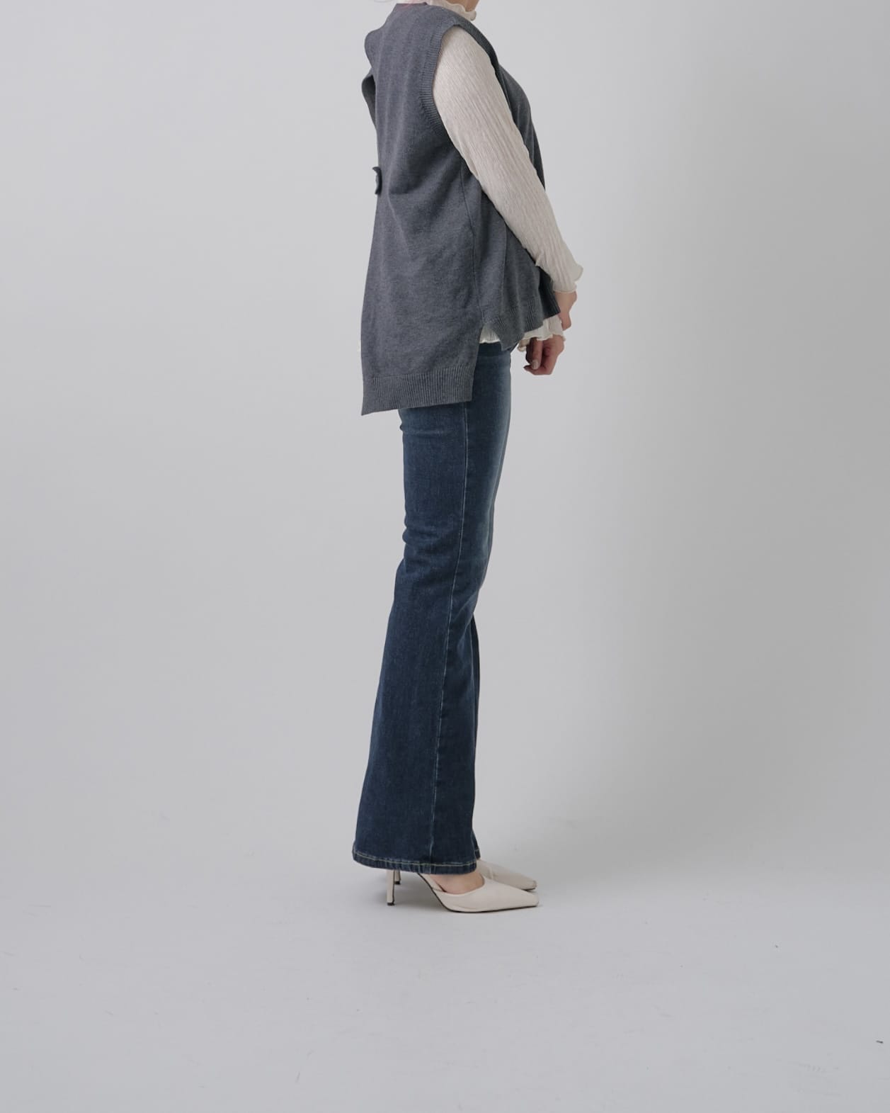 【美シルエット】インディゴフレアデニム