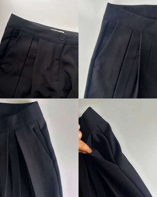 【美シルエット】体型カバータックワイドパンツ