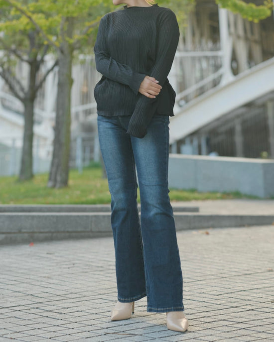 【美シルエット】インディゴフレアデニム