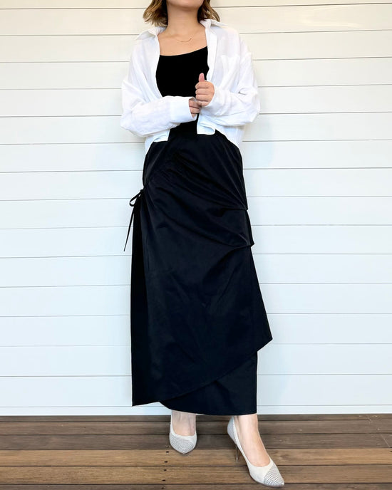 襟付きクロップドシャツ