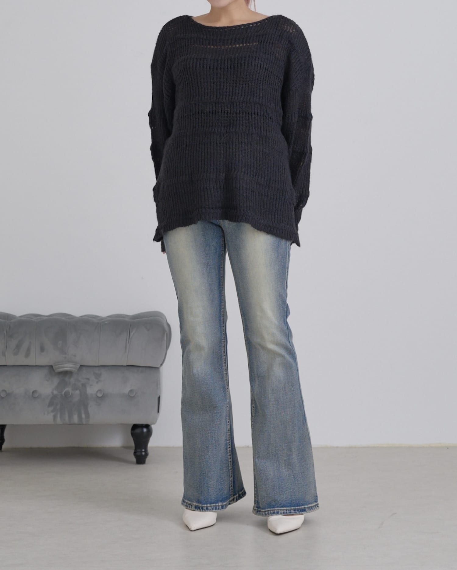 自由区　ざっくり編みニット ざっくり編みなみなみニット – O.W