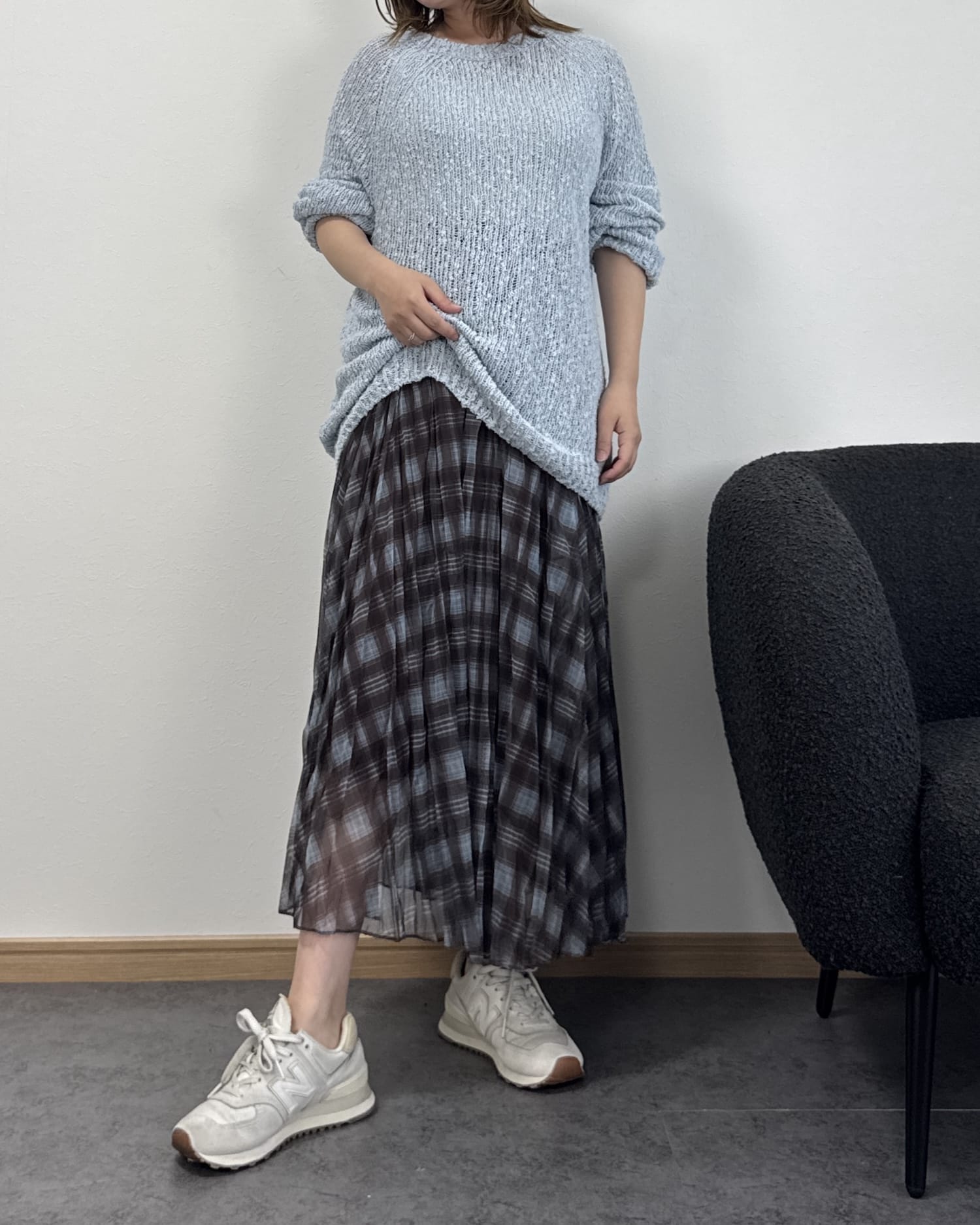 チェックシアースカート