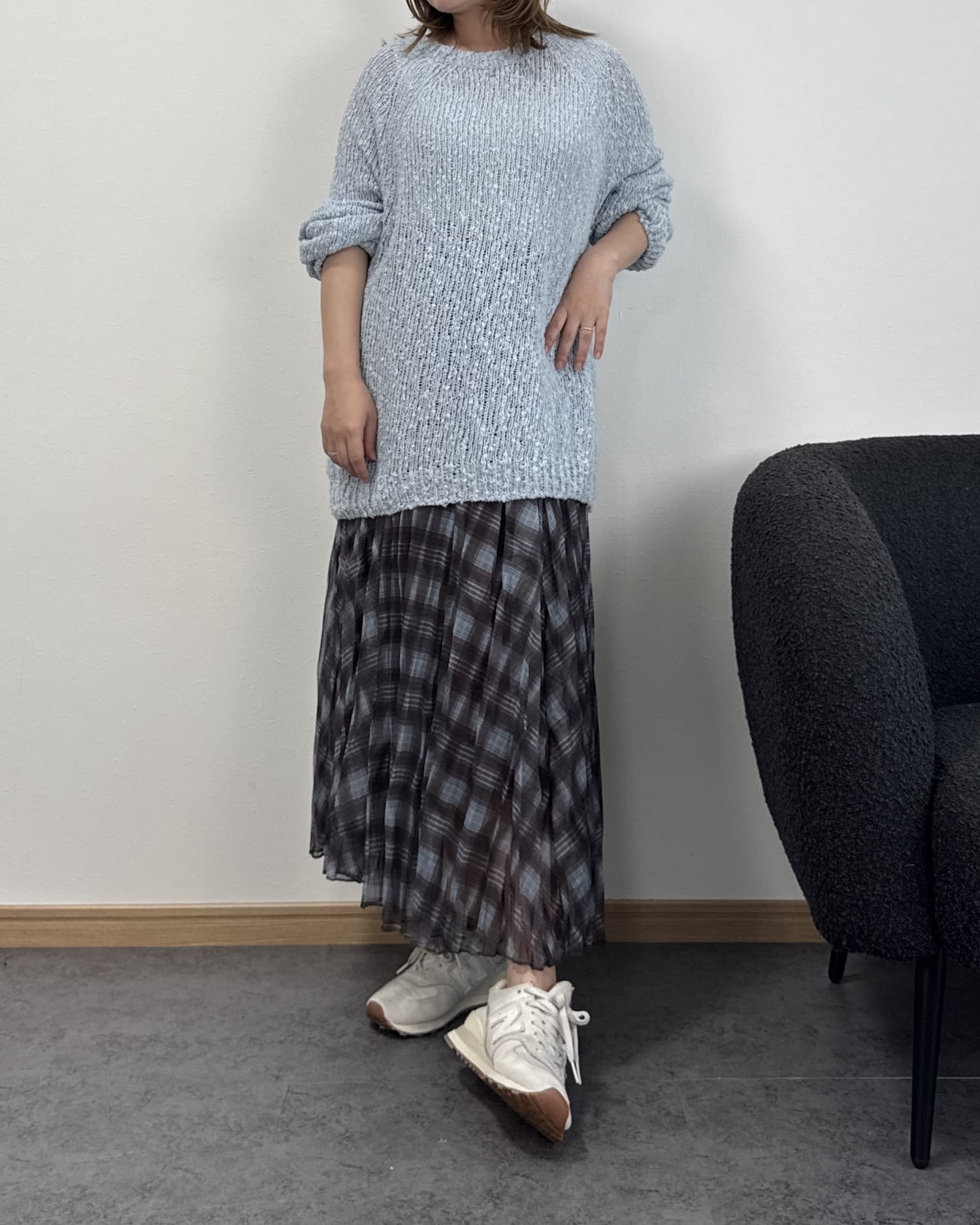 チェックシアースカート