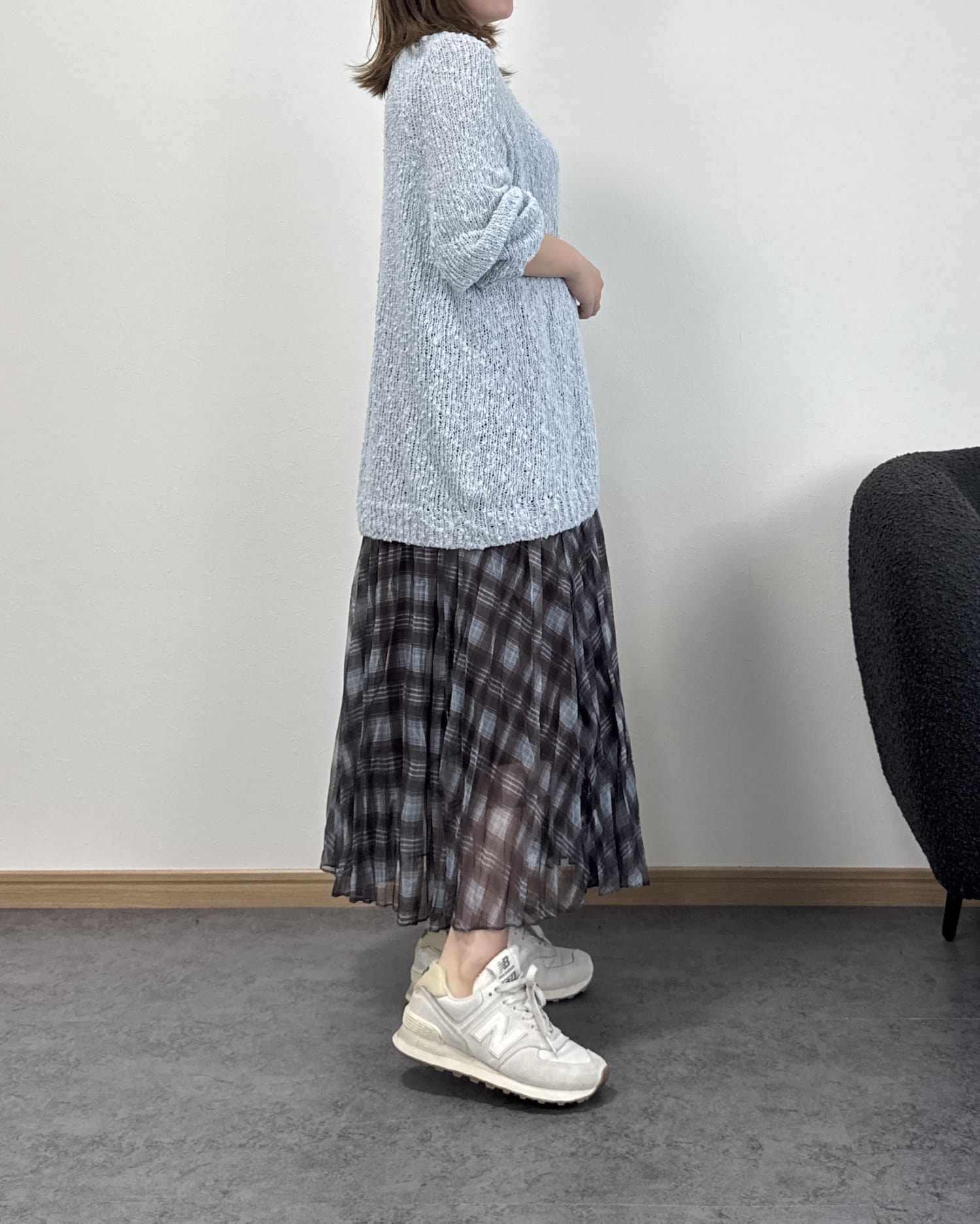 チェックシアースカート