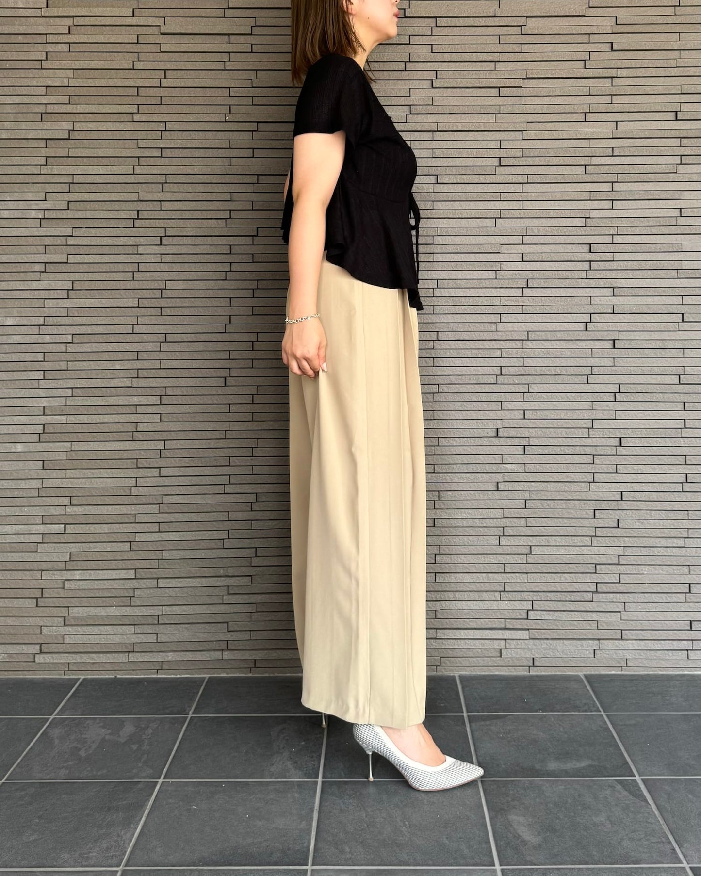 フロントリボンフリルカーディガン