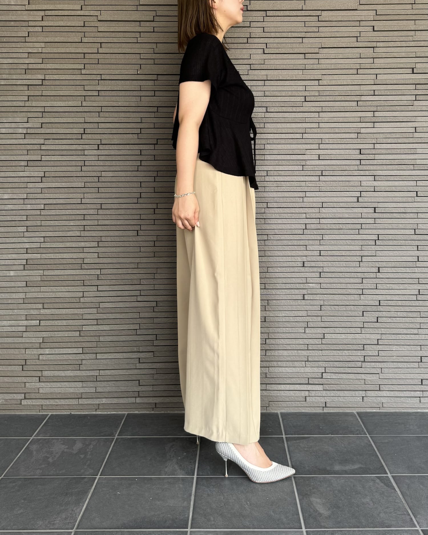 フロントリボンフリルカーディガン