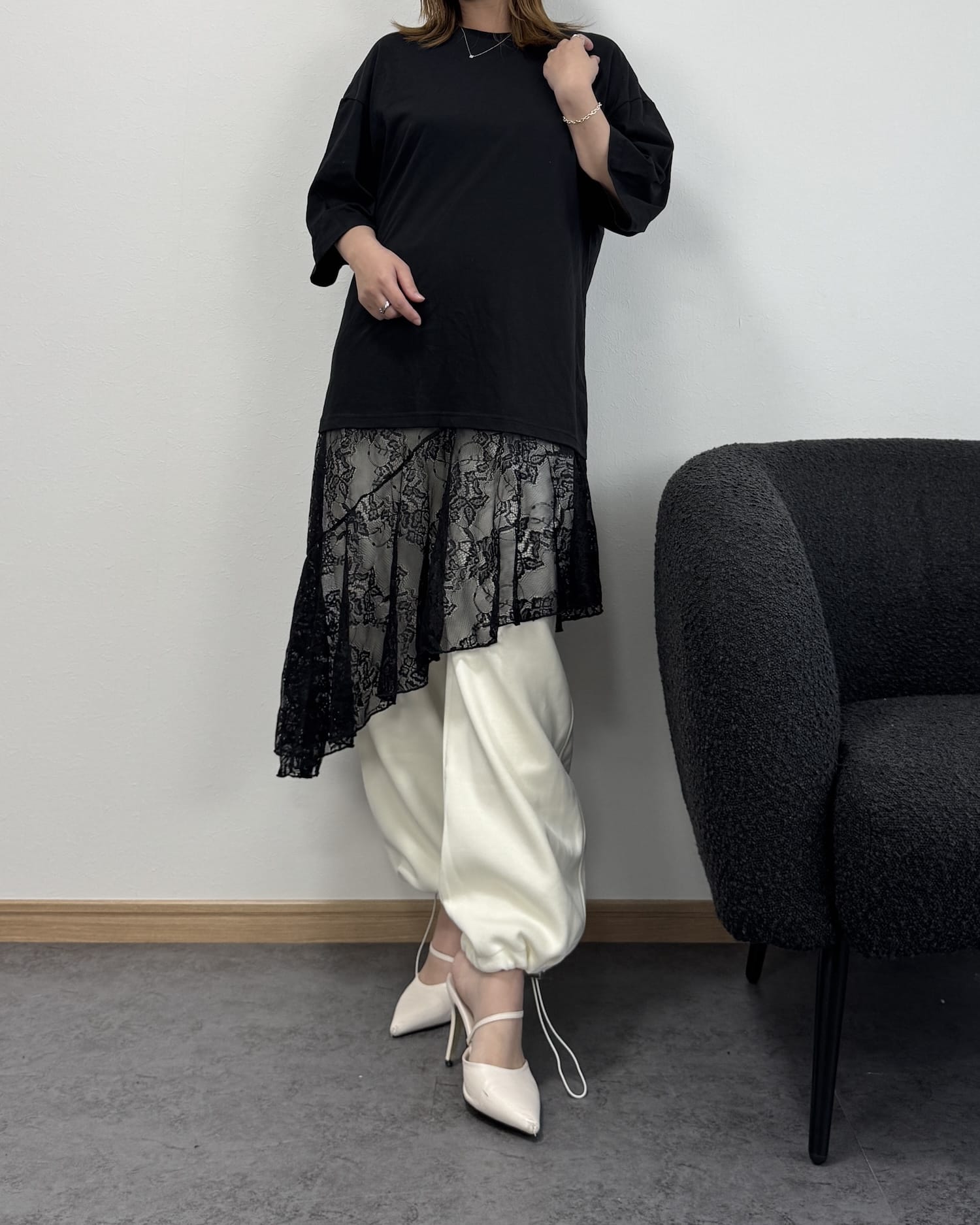 【6/11までのセール価格】レースドッキングロングTシャツ