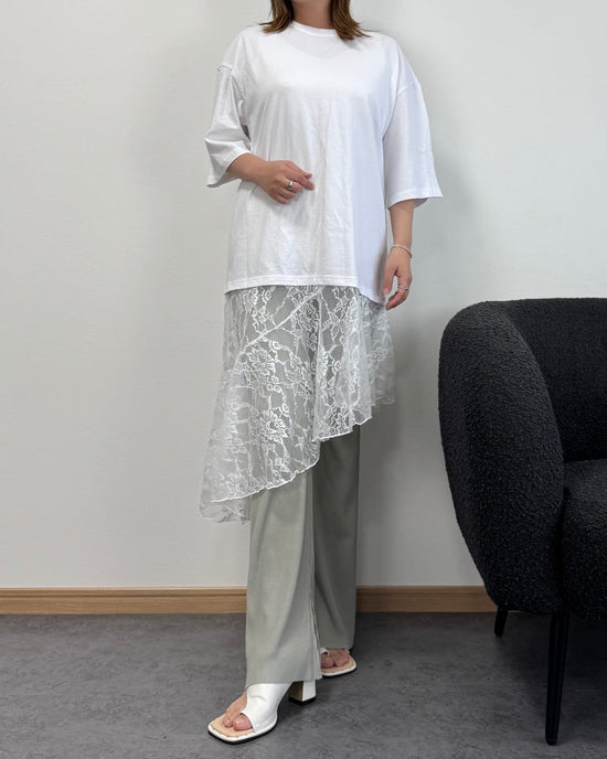 【6/11までのセール価格】レースドッキングロングTシャツ