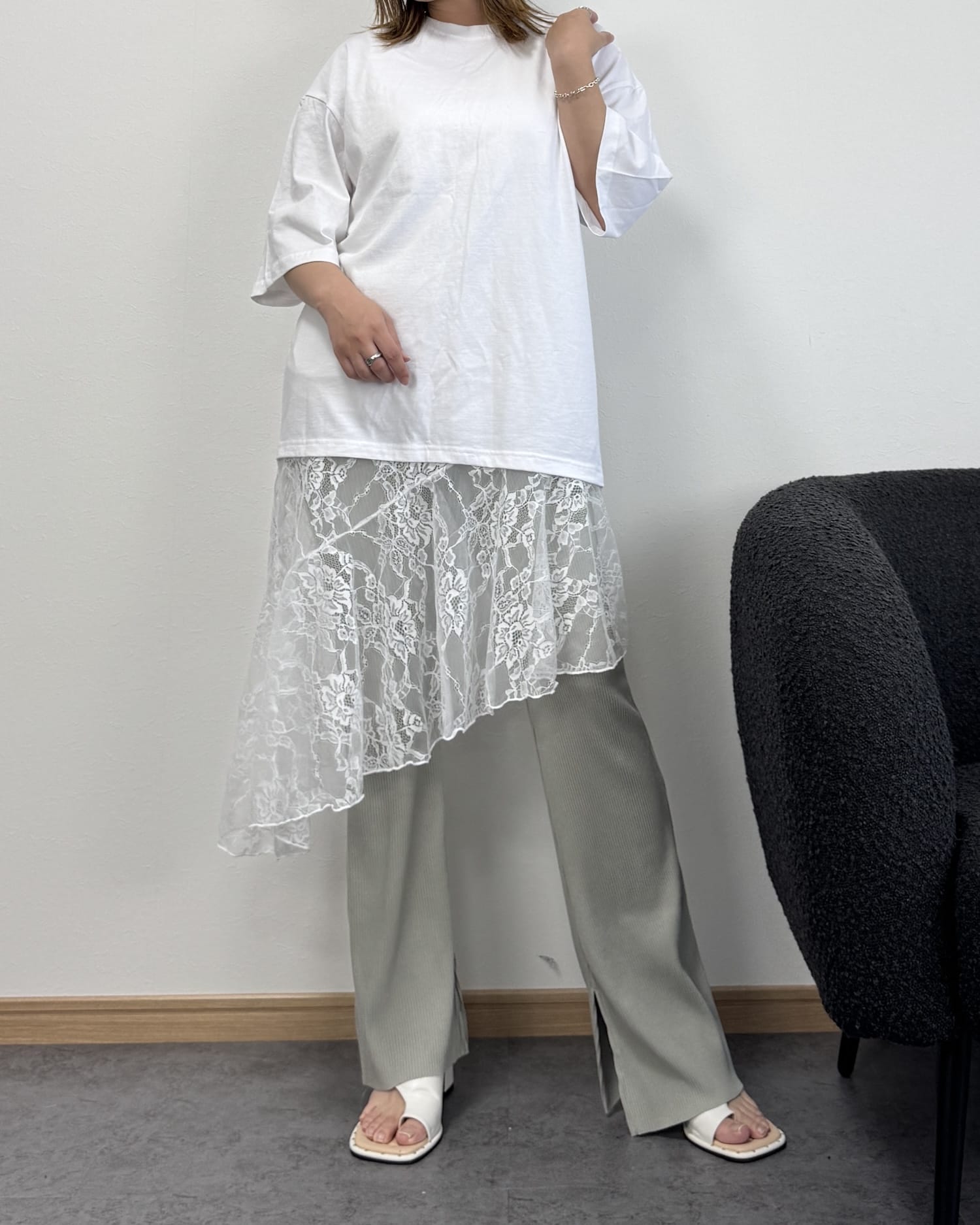 【6/11までのセール価格】レースドッキングロングTシャツ