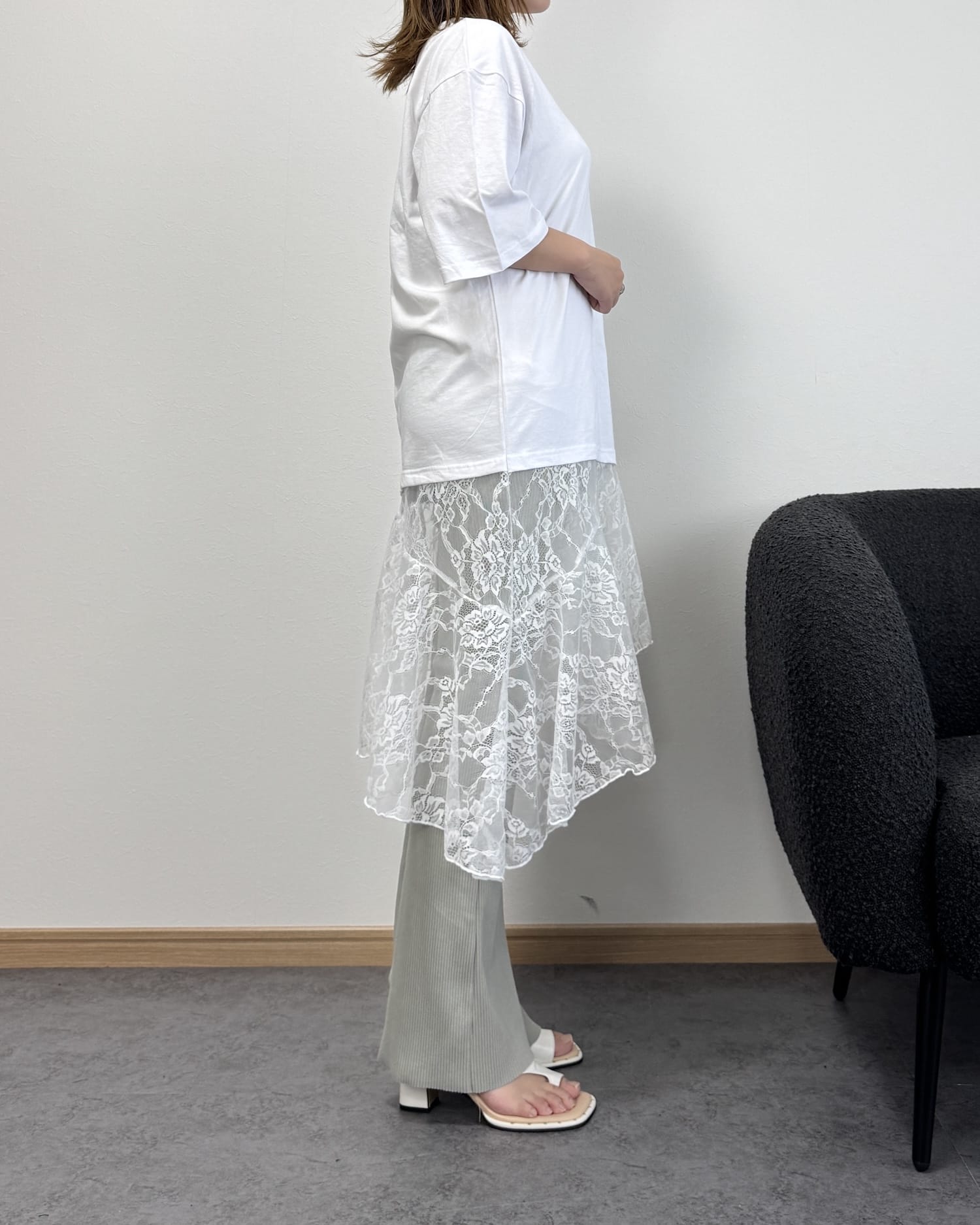 【6/11までのセール価格】レースドッキングロングTシャツ