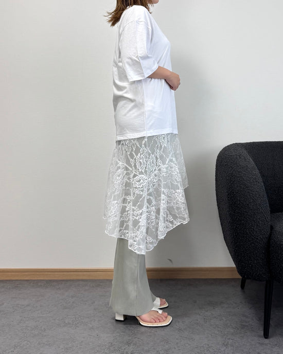【6/11までのセール価格】レースドッキングロングTシャツ