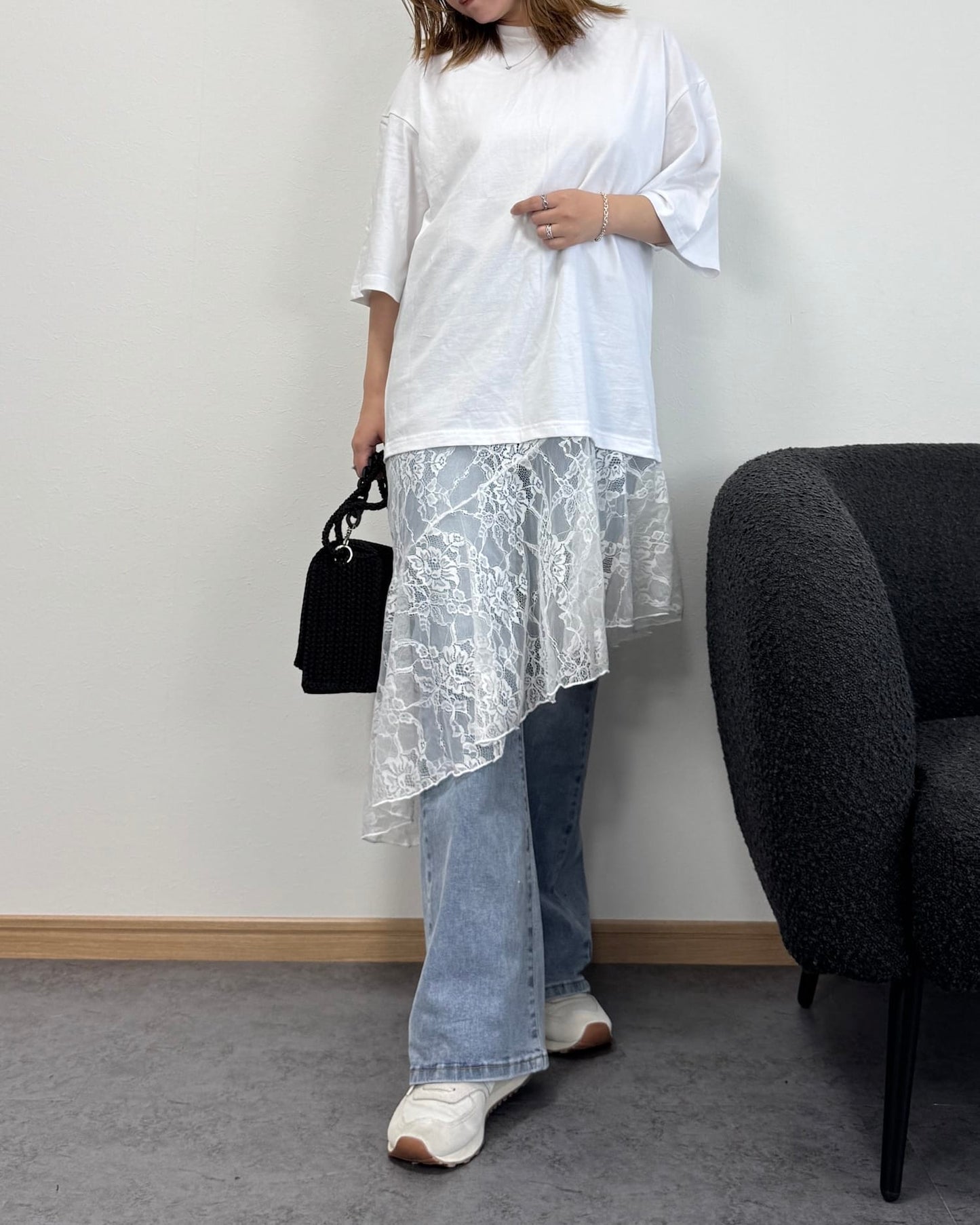 【6/11までのセール価格】レースドッキングロングTシャツ