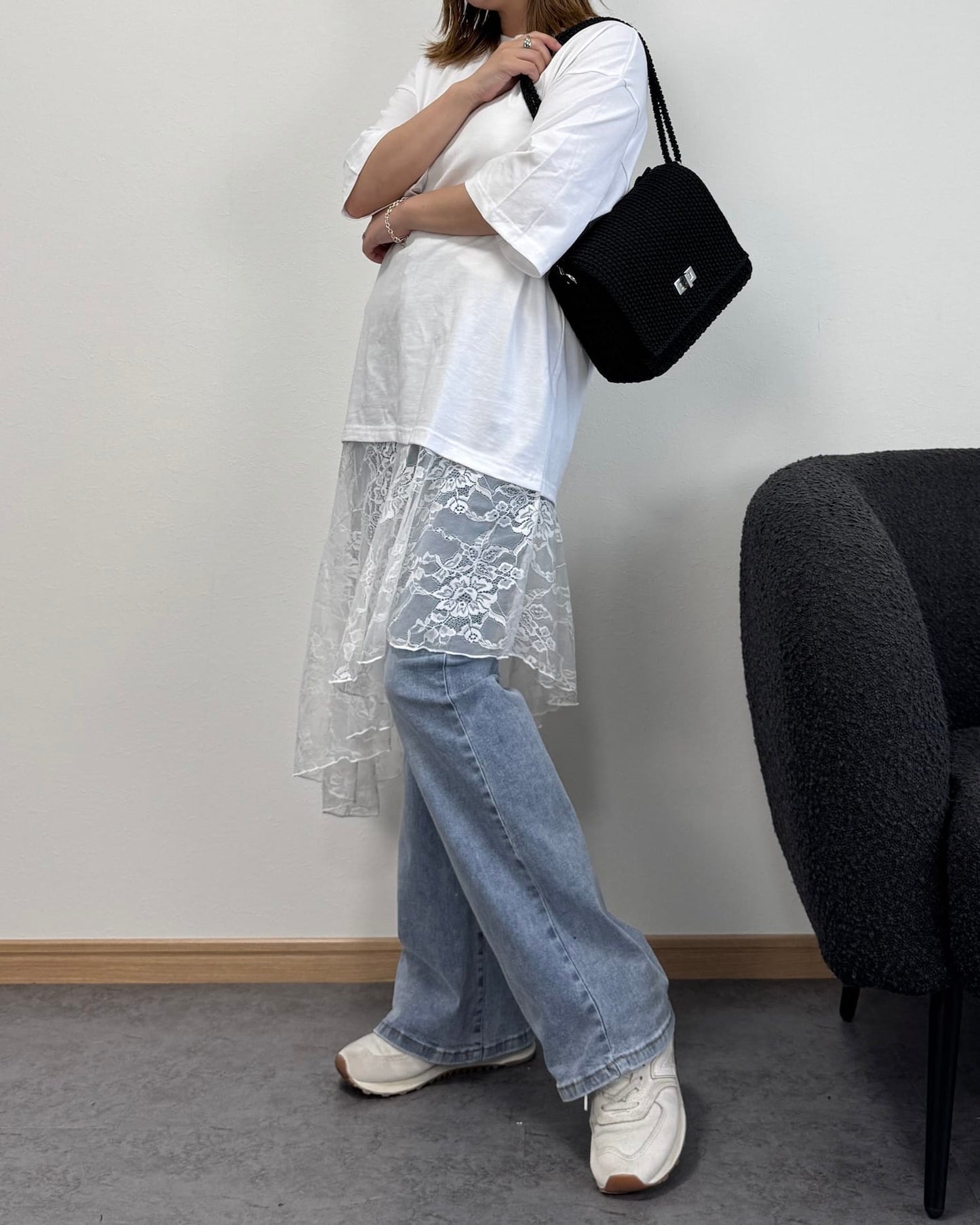【6/11までのセール価格】レースドッキングロングTシャツ