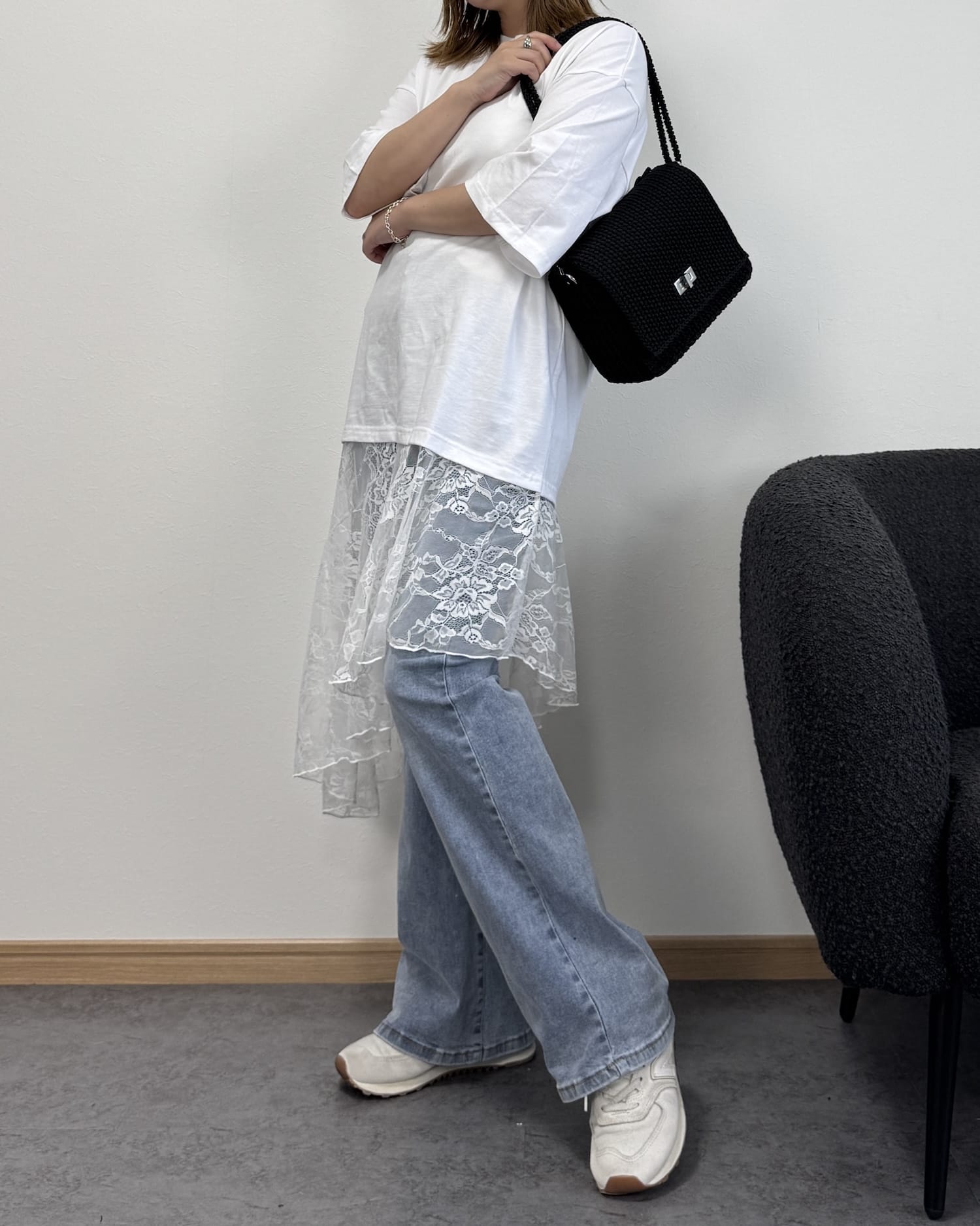 【6/11までのセール価格】レースドッキングロングTシャツ
