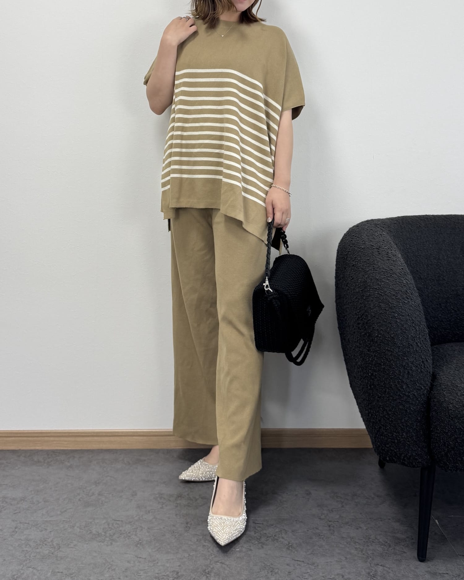 【6/18までのセール価格】【美シルエット】サマーマルチボーダーセットアップ