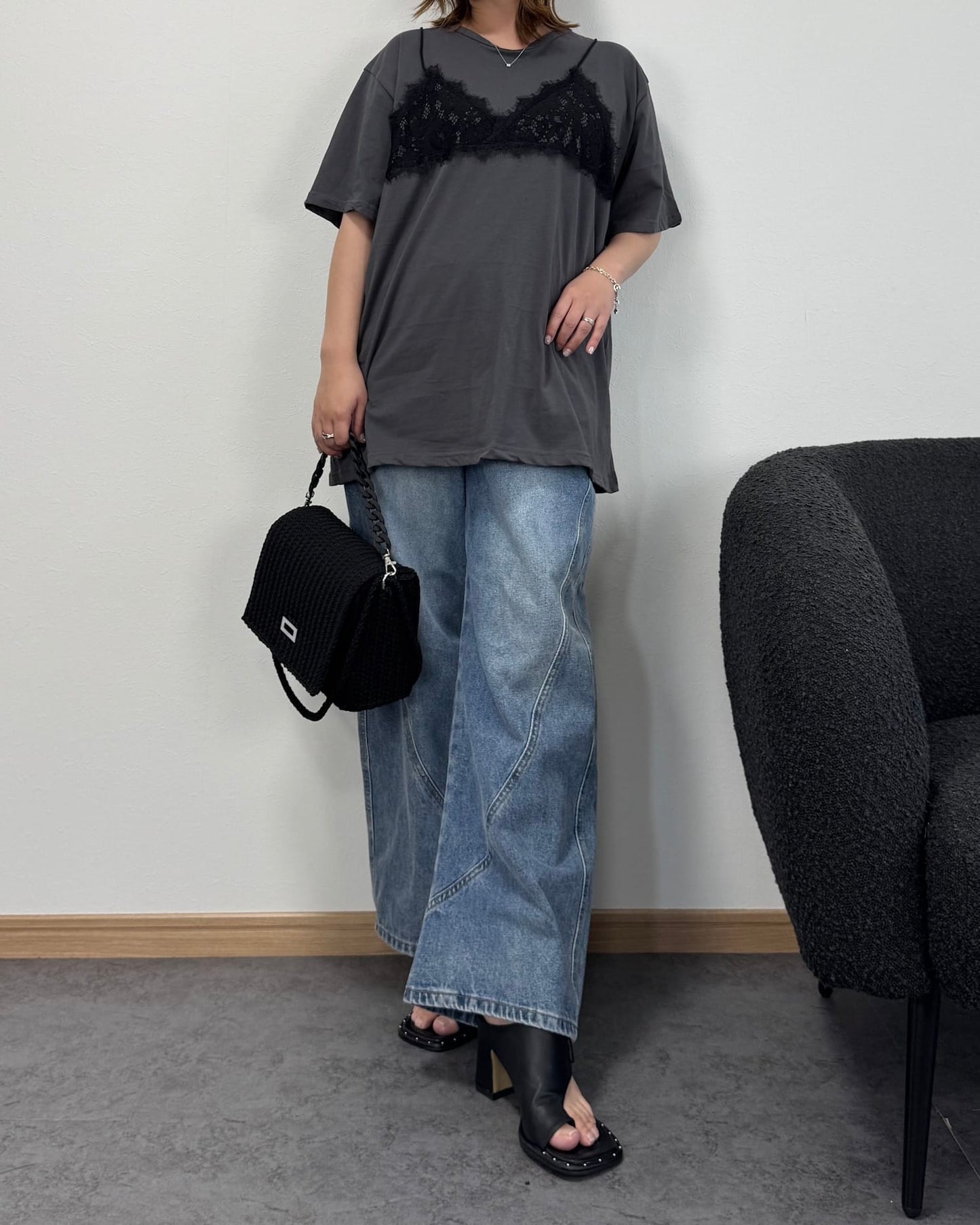 【6/18までのセール価格】レースビスチェドッキングオーバーTシャツ