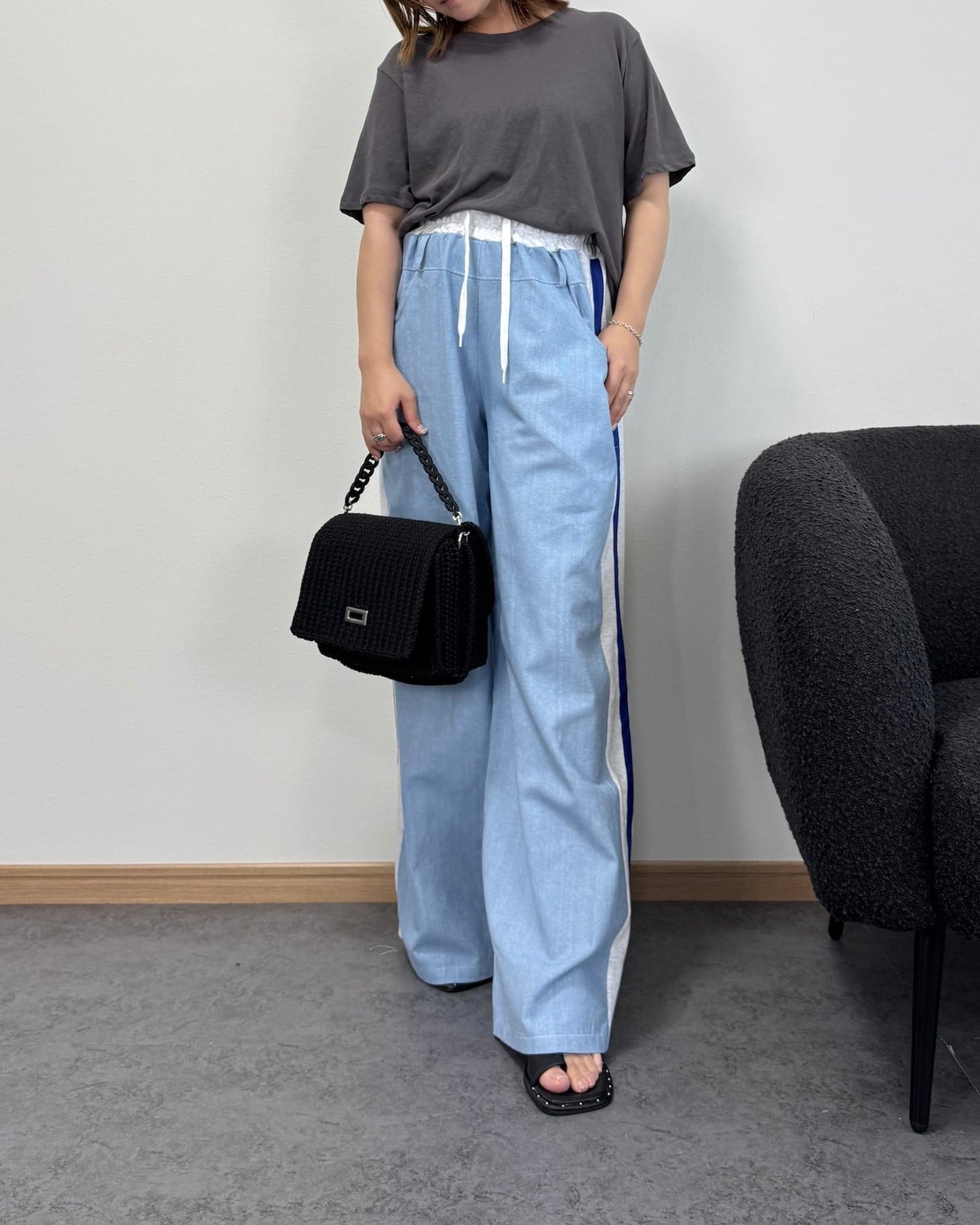 【6/25までのセール価格】デニムコンビラインスウェットパンツ