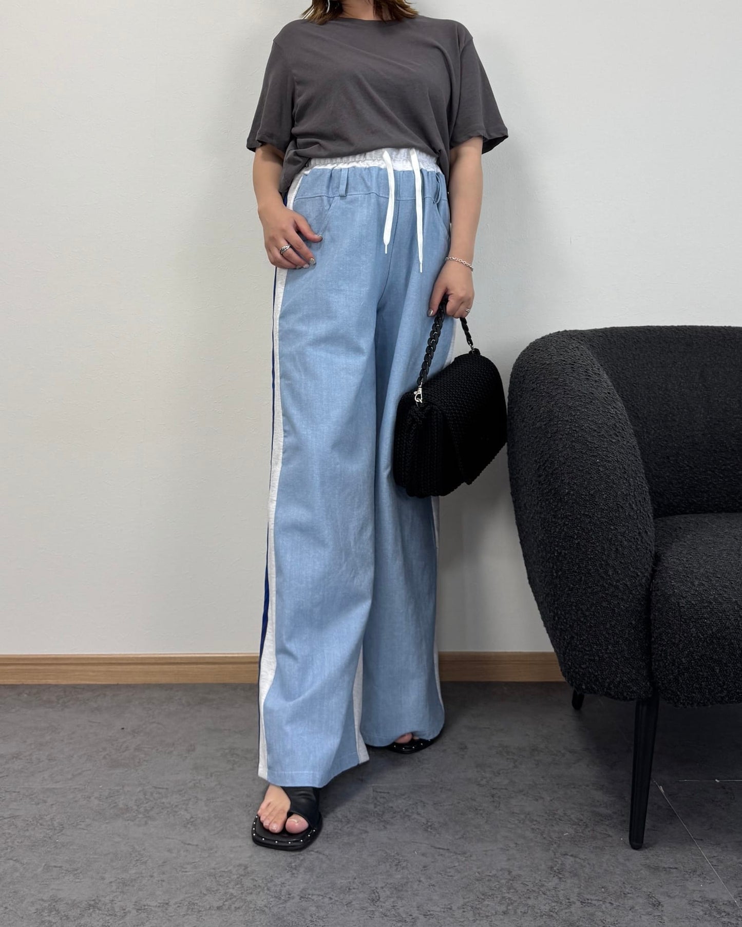 【6/25までのセール価格】デニムコンビラインスウェットパンツ