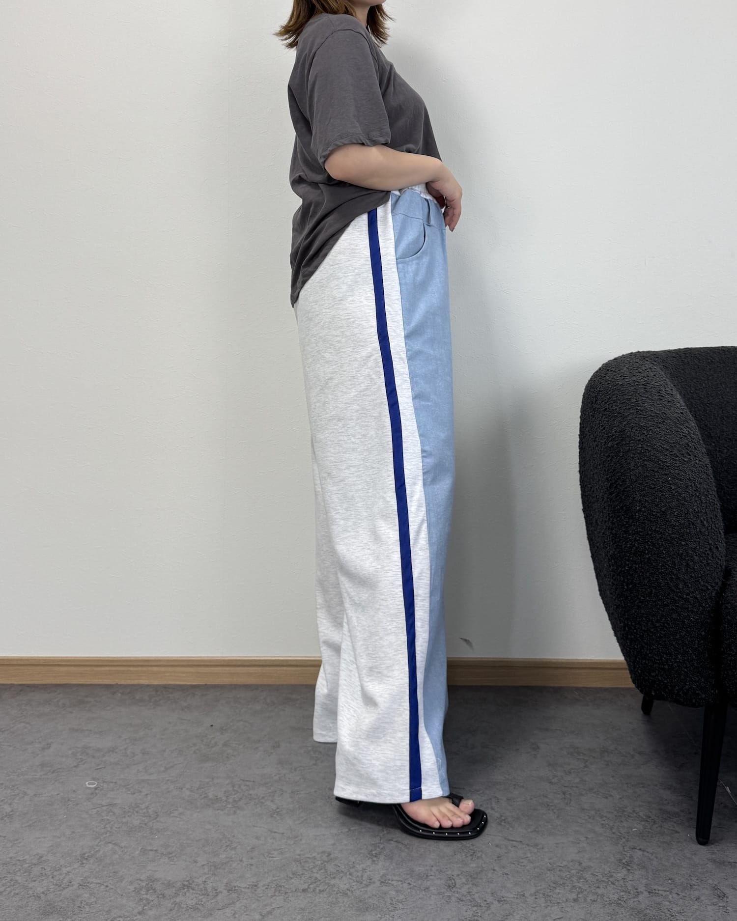 【6/25までのセール価格】デニムコンビラインスウェットパンツ