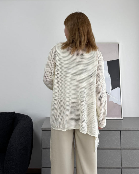 メッシュフリンジトップス