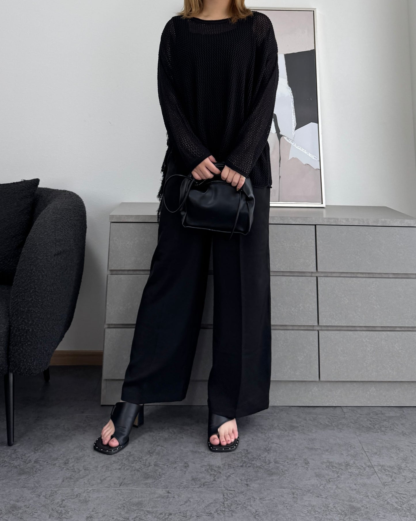 メッシュフリンジトップス