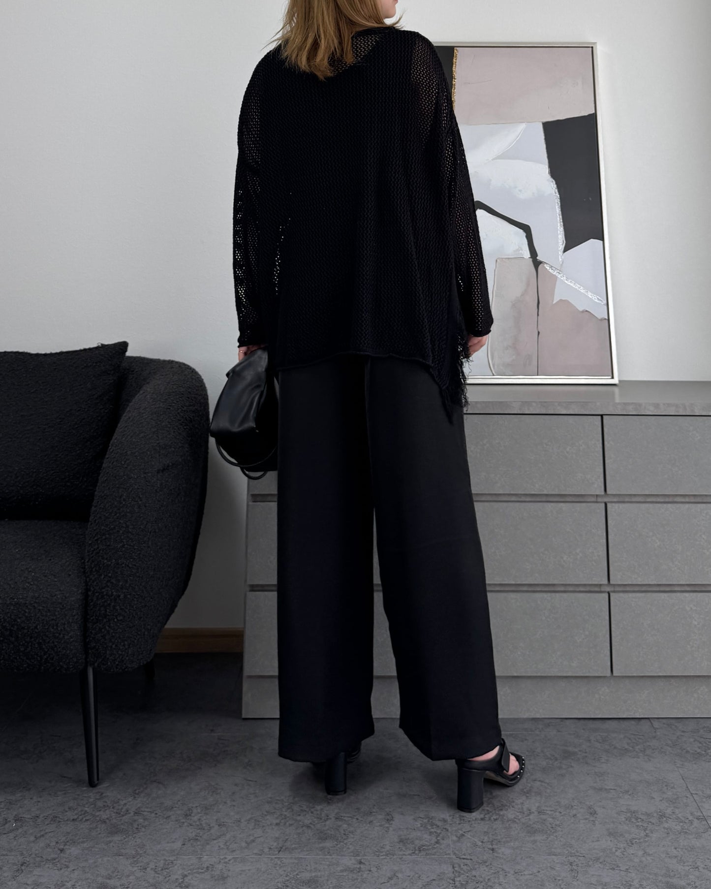 メッシュフリンジトップス