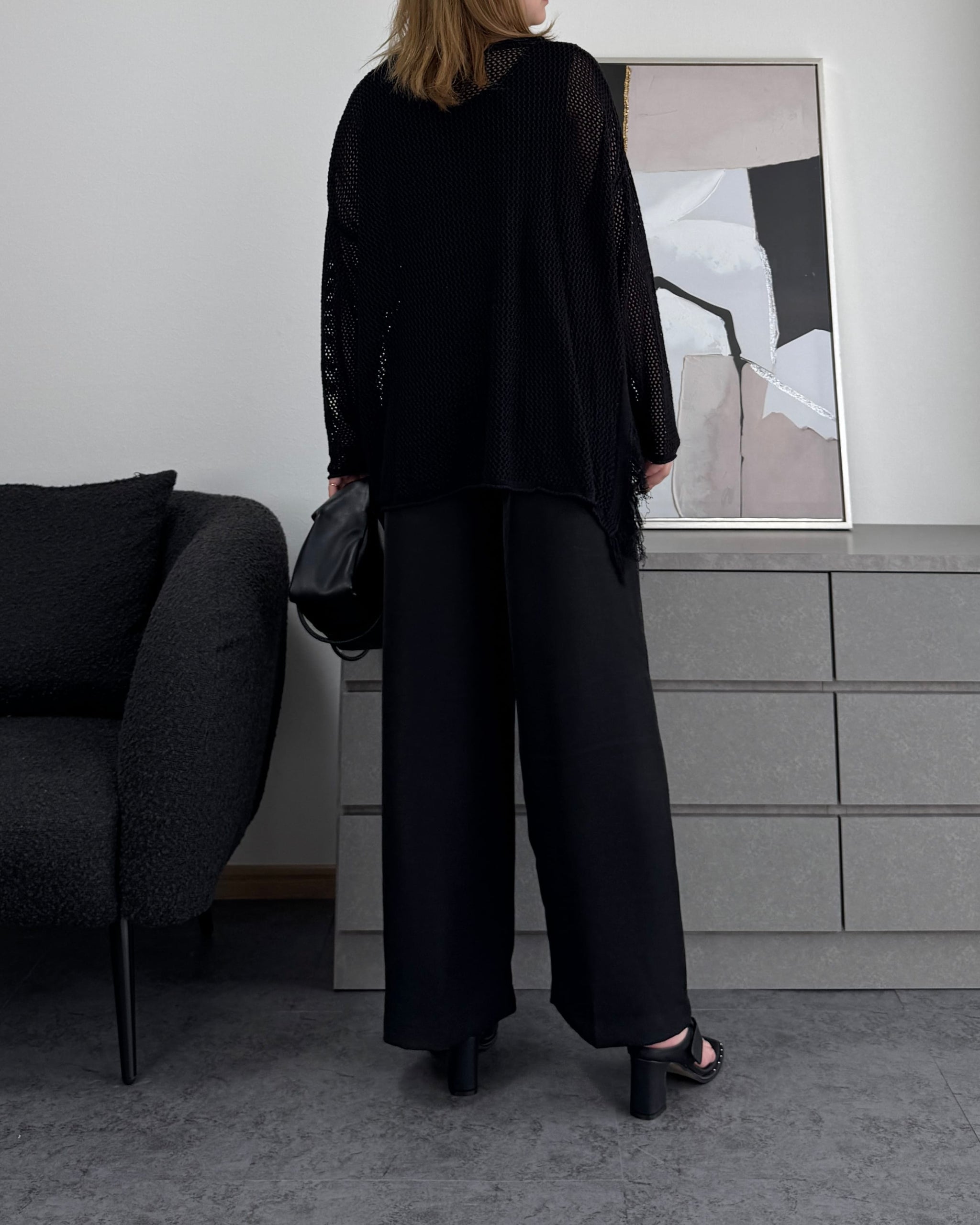 メッシュフリンジトップス