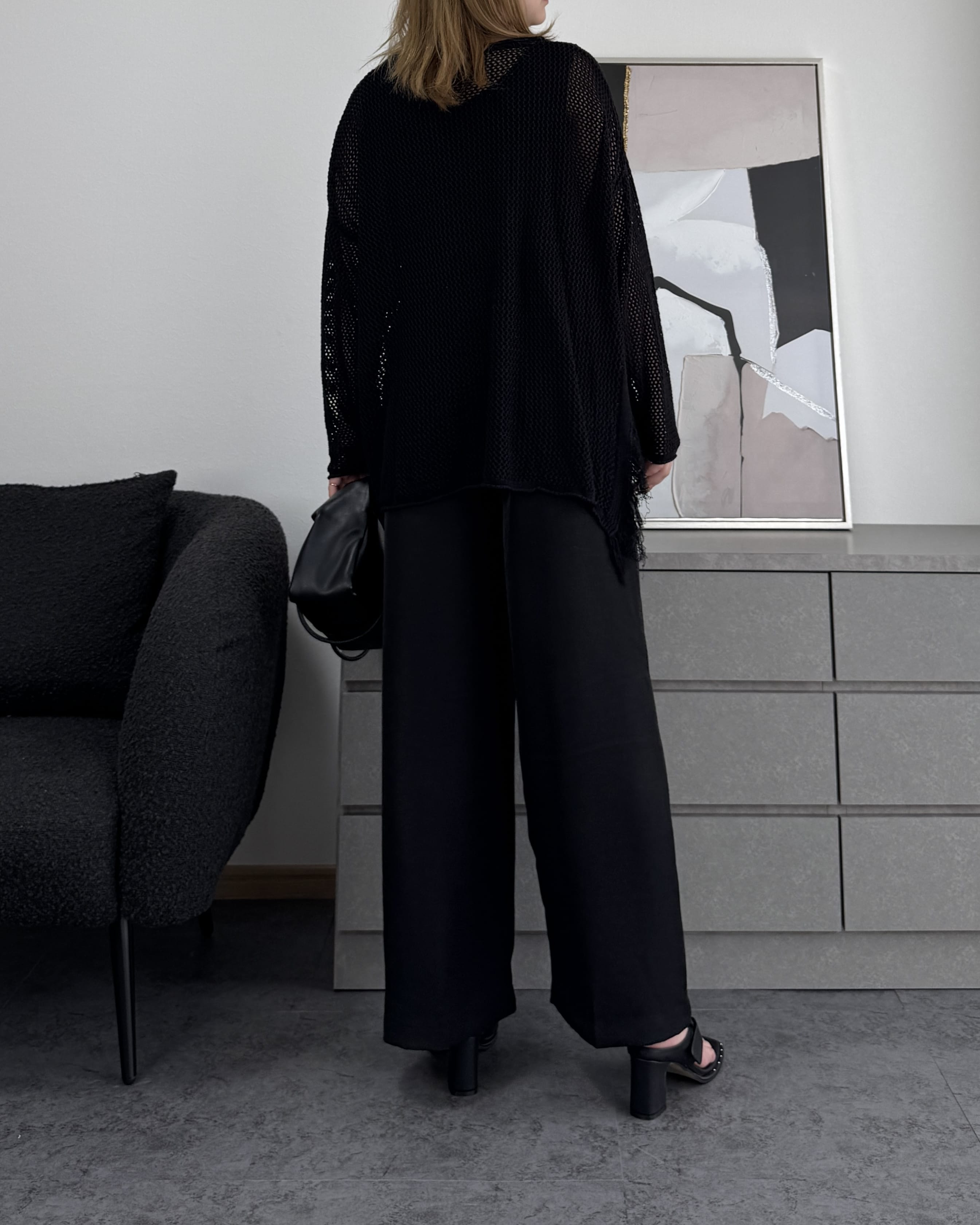 メッシュフリンジトップス