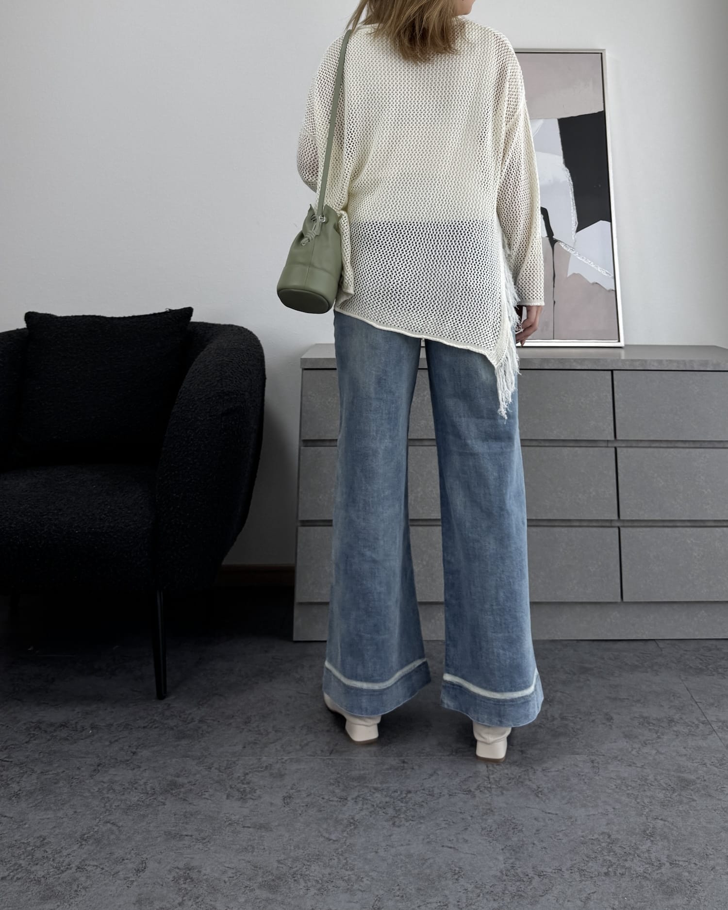 メッシュフリンジトップス