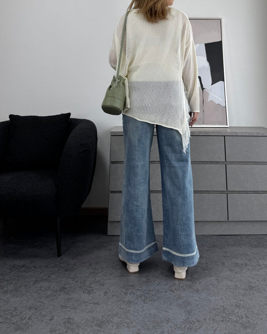 メッシュフリンジトップス