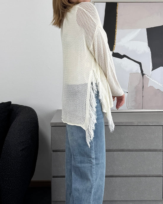 メッシュフリンジトップス