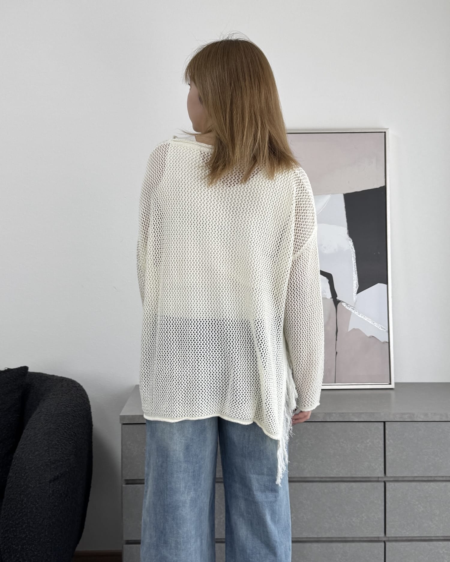 メッシュフリンジトップス