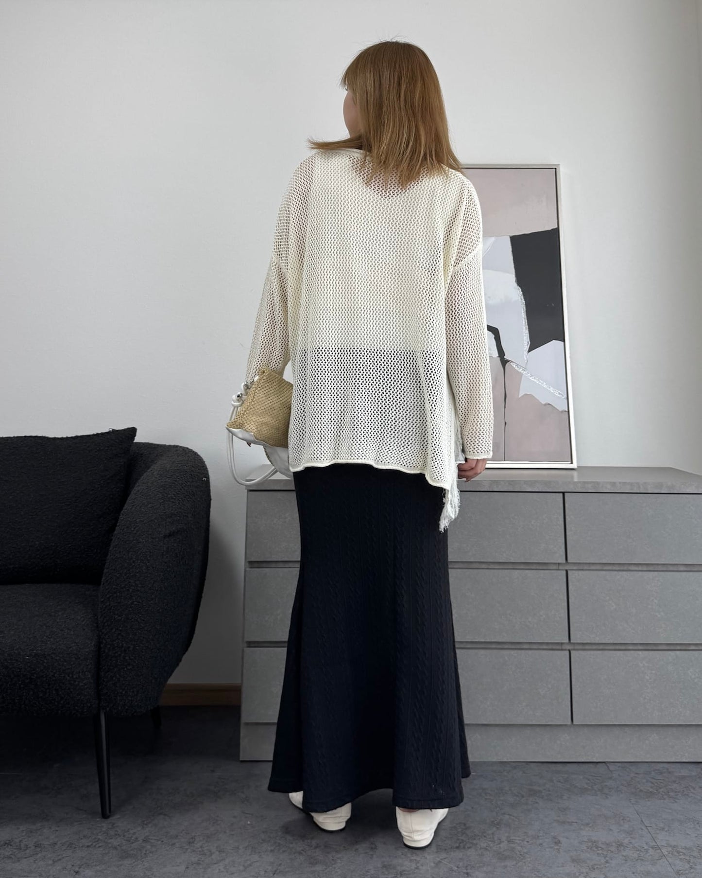 メッシュフリンジトップス