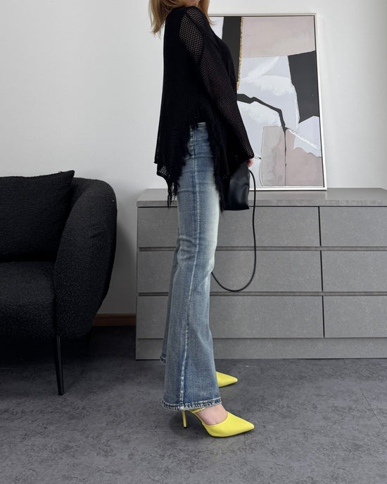 メッシュフリンジトップス