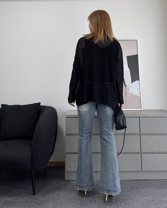 メッシュフリンジトップス