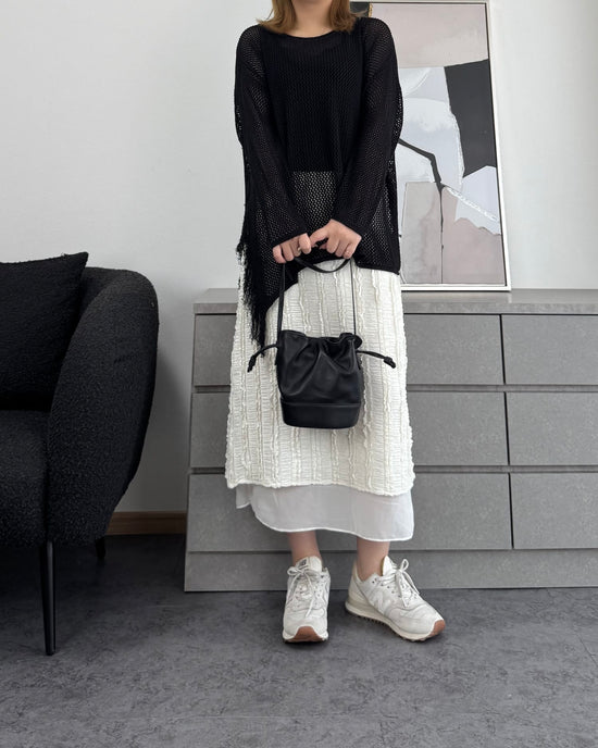 メッシュフリンジトップス