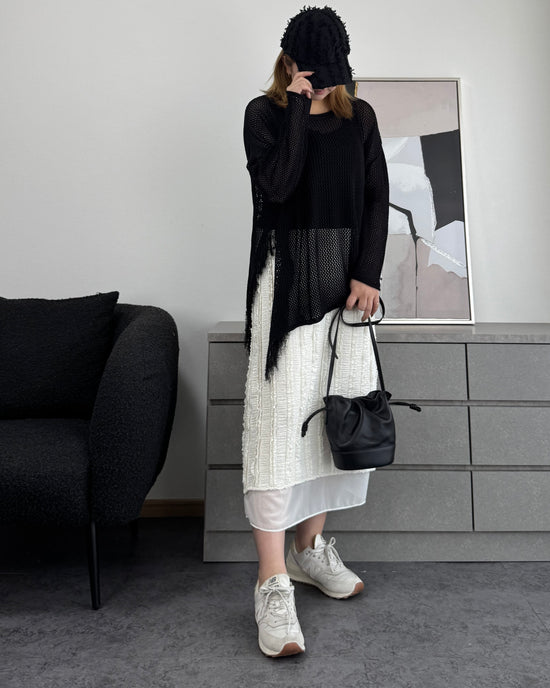 メッシュフリンジトップス