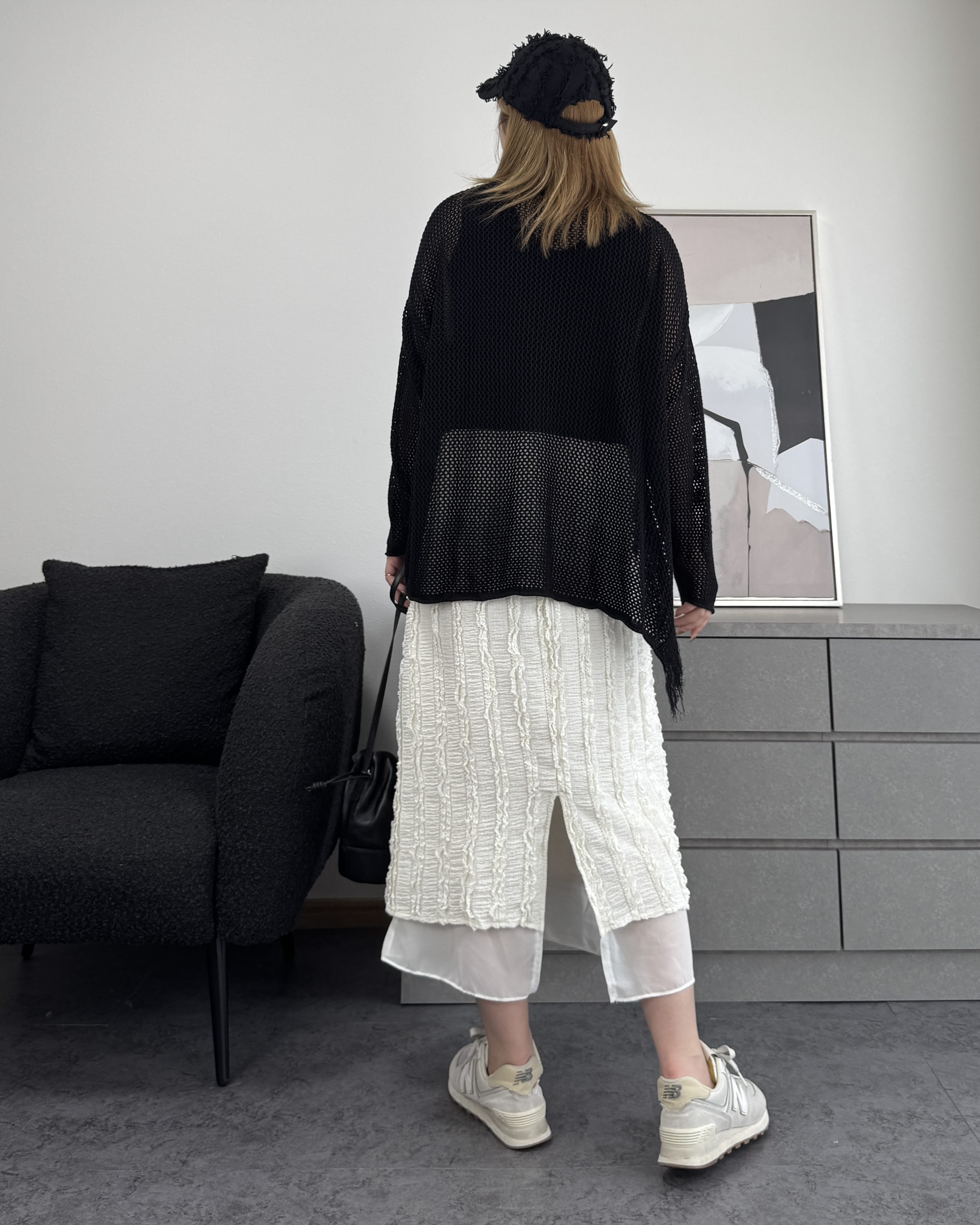 メッシュフリンジトップス