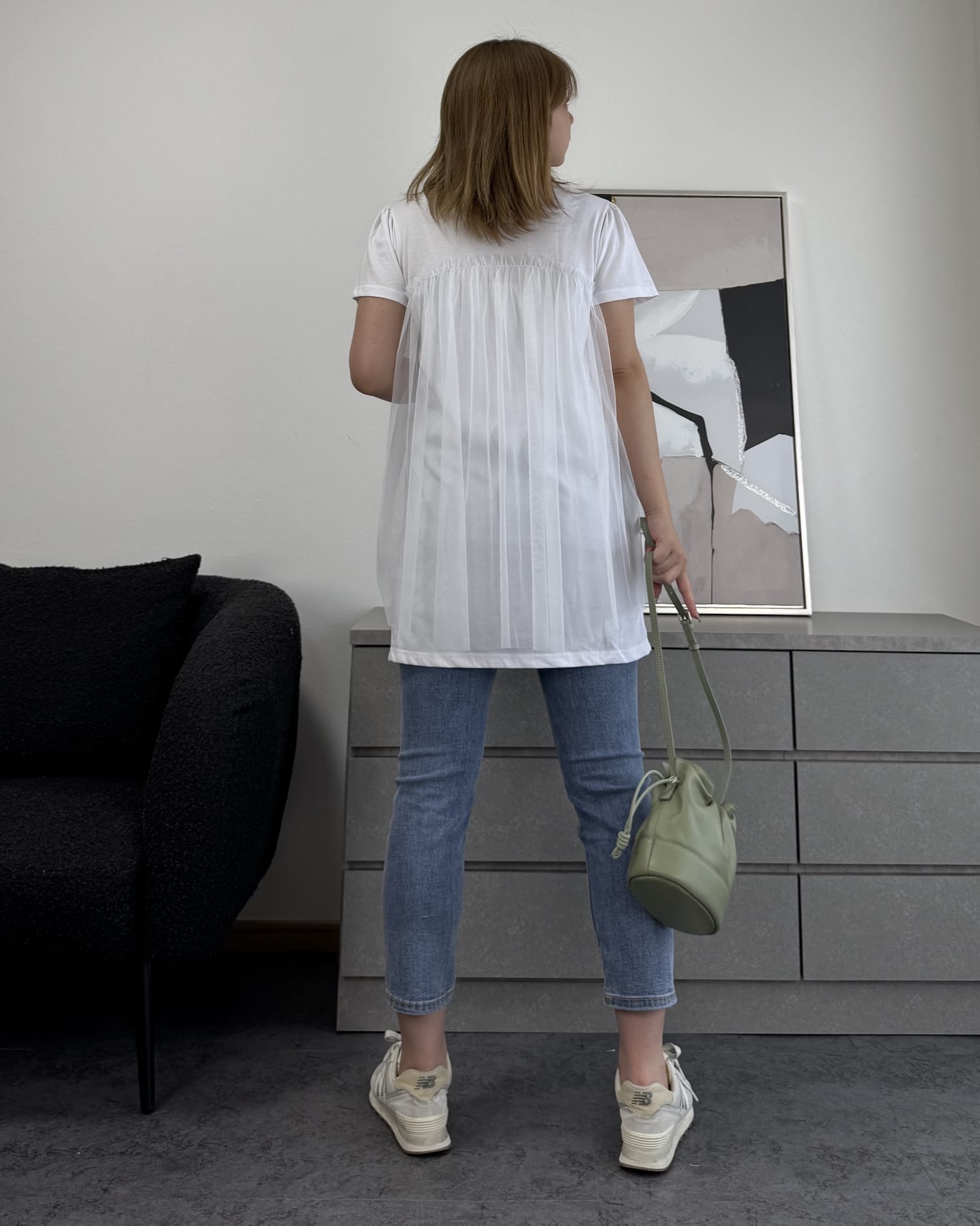 チュール付きTシャツ